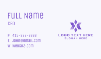 Snowflake Cooling Letter X  Business Card Image Preview