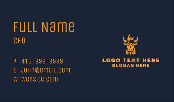 Beef Barbecue Flame Business Card Design Image Preview