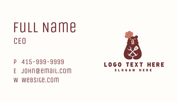 Bear Chef Mascot Business Card Design Image Preview