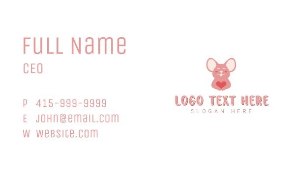 Mouse Pet Shop Heart Business Card Design Image Preview