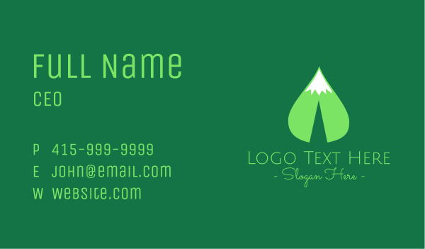 Green Leaf Mountain Business Card Design Image Preview