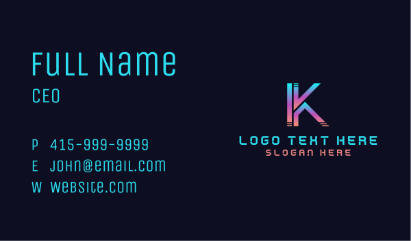 Modern Corporation Letter K Business Card Design Image Preview
