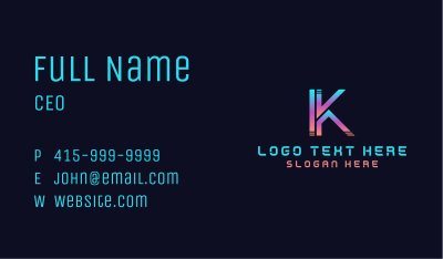 Modern Corporation Letter K Business Card Image Preview
