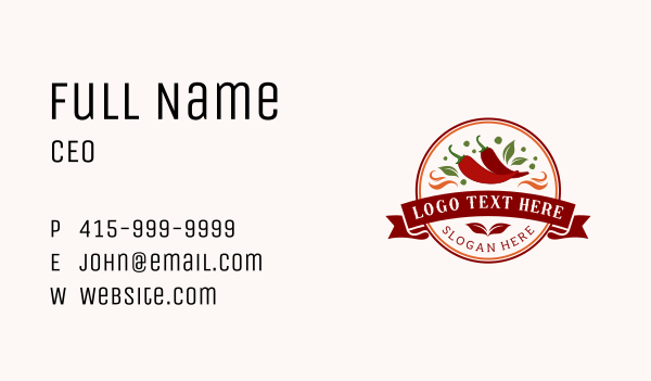 Organic Spicy Chili Business Card Design Image Preview