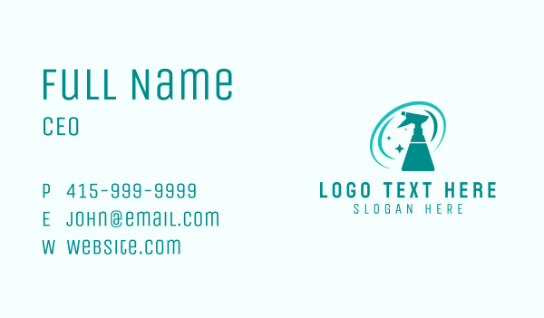 Disinfectant Spray Bottle Cleaner Business Card Design Image Preview