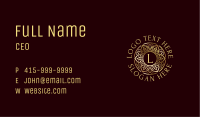 Gold Floral Letter Business Card Image Preview