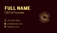 Gold Floral Letter Business Card Image Preview