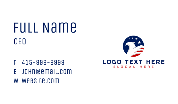 American Eagle Veteran Business Card Design Image Preview