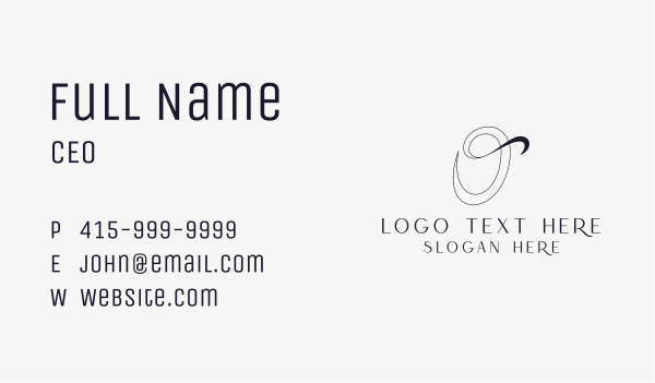 Elegant Boutique Letter O Business Card Design Image Preview