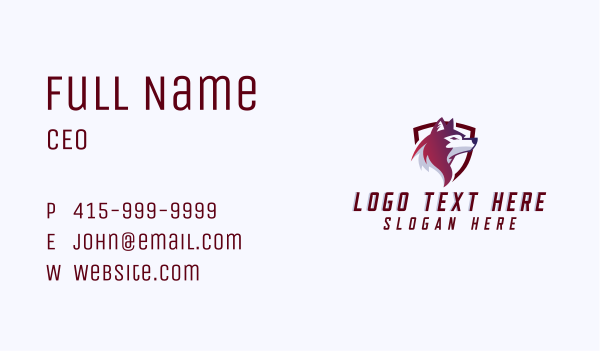 Wolf Shield Game Clan Business Card Design Image Preview