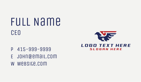American Military Eagle Business Card Design Image Preview