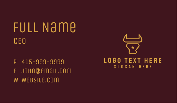 Western  Bull Meat Shop  Business Card Design Image Preview