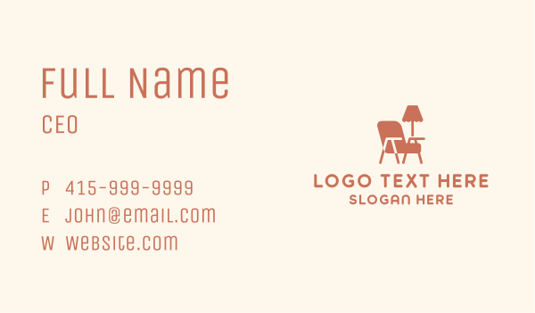 Lamp Chair Furniture Business Card Design Image Preview