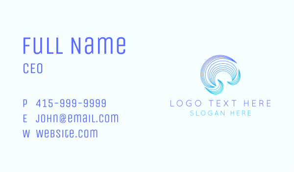 Abstract Tech Waves Business Card Design Image Preview