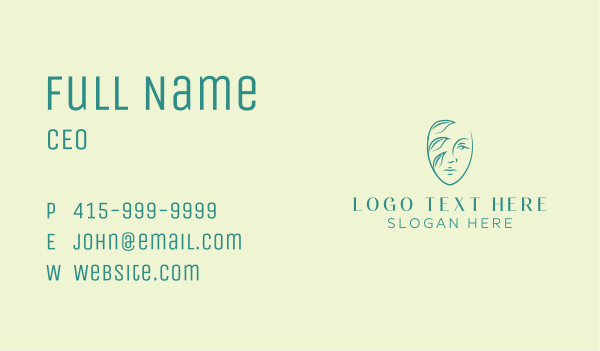 Organic Leaf Face Business Card Design Image Preview