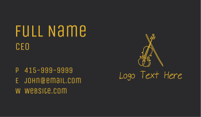 Golden Violin Cello Business Card Image Preview