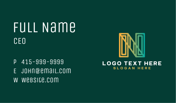 Gradient Company Letter N Business Card Design Image Preview