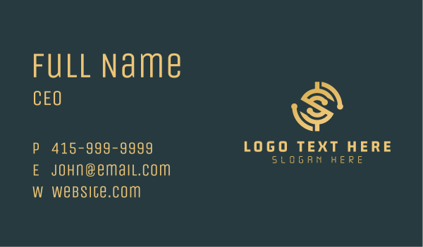 Gold Cryptocurrency Letter S Business Card Design Image Preview