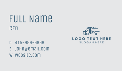 Quick Truck Logistics Business Card Image Preview