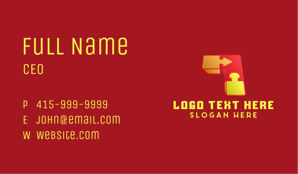 Isometric Arrow Puzzle Business Card Design Image Preview