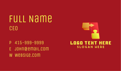 Isometric Arrow Puzzle Business Card Image Preview
