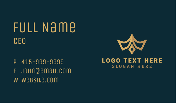 Golden Tiara Jewel Business Card Design Image Preview