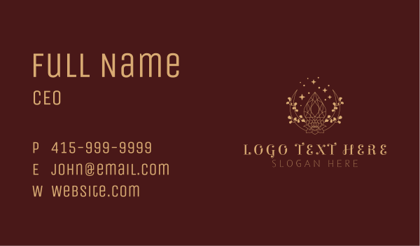 Moon Gemstone Lotus Business Card Design Image Preview