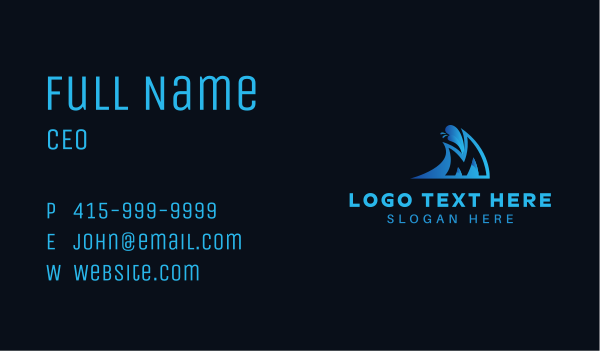 Surfing Wave Letter M Business Card Design Image Preview