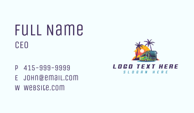 Tropical Shuttle Bus  Business Card Image Preview