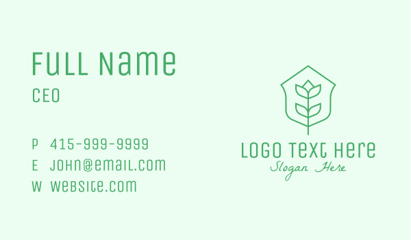 Floral Minimalist Plant Sustainability Business Card Design Image Preview