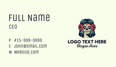 Sugar Skull Flower Business Card Image Preview