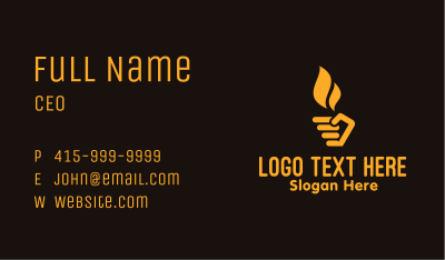 Yellow Hand Torch Business Card Image Preview