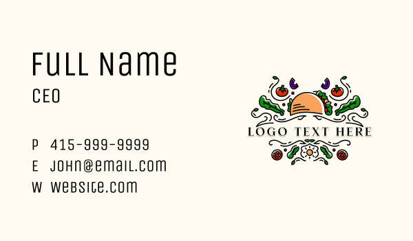 Organic Vegan Restaurant Business Card Design Image Preview