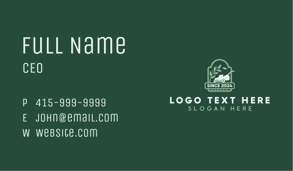 Lawn Mower Yard Gardening Business Card Design Image Preview