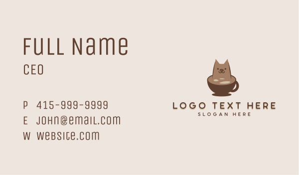 Cat Coffee Cafe Business Card Design Image Preview