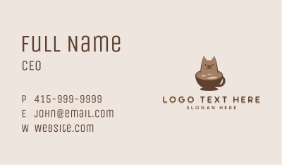 Cat Coffee Cafe Business Card Image Preview