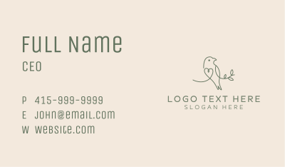 Bird Branch Sanctuary Business Card Image Preview