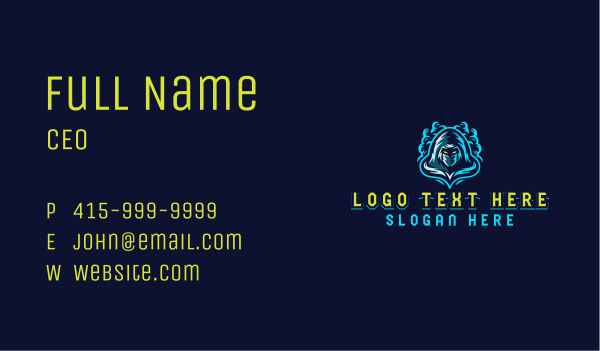 Stealth Ninja Warrior Gaming Business Card Design Image Preview