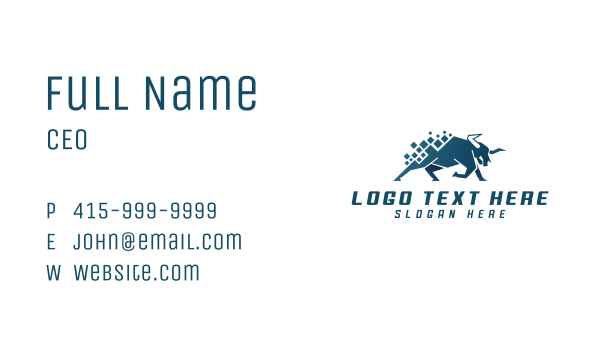 Pixel Bull Business Business Card Design Image Preview