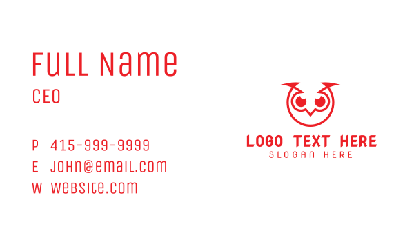 Abstract Red Owl Business Card Design Image Preview