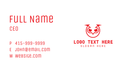 Abstract Red Owl Business Card Image Preview