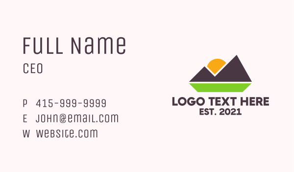 Outdoor Mountain Nature  Business Card Design Image Preview