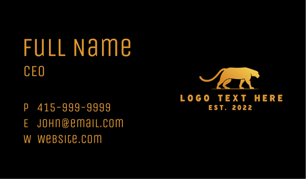 Golden Wild Jaguar Business Card Design Image Preview