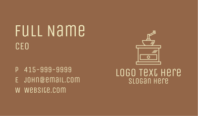Cream Coffee Grinder Business Card Image Preview