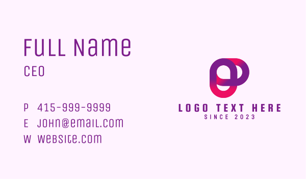 Digital Marketing O & P Monogram  Business Card Design Image Preview