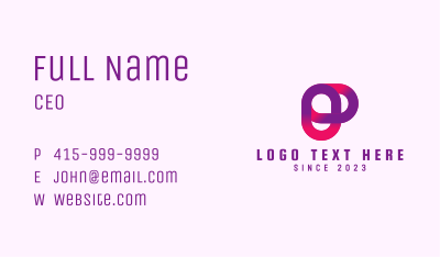 Digital Marketing O & P Monogram  Business Card Image Preview