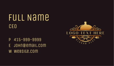 Deluxe Gourmet Restaurant Business Card Image Preview