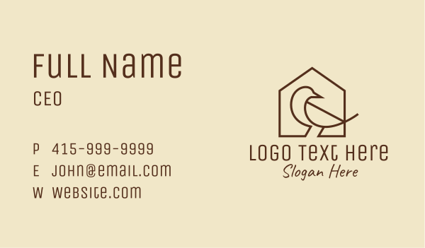 Brown Bird House  Business Card Design Image Preview