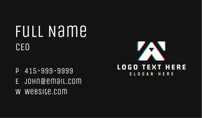 Cyber Glitch Letter A Business Card Image Preview
