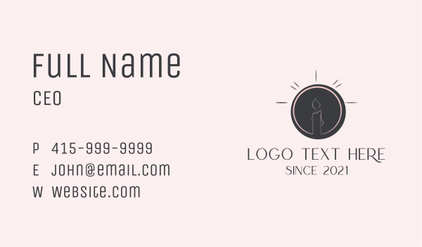 Boho Candle Emblem Business Card Design Image Preview